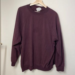Wine Coloured Oversized American Eagle Crew